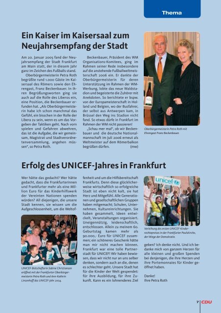 Nr. 1 März 2005 - CDU-Kreisverband Frankfurt am Main