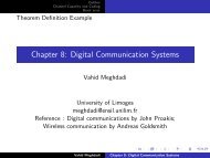 Chapter 8: Digital Communication Systems - UniversitÃ© de Limoges