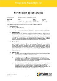 Certificate in Social Services (Level 4) (incorporating the ... - Wintec