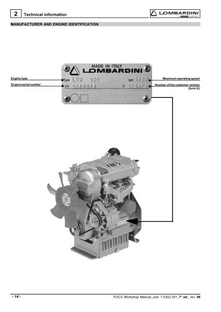 Manuale Officina LGW 523-627 - lombardini service