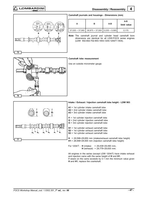 Manuale Officina LGW 523-627 - lombardini service