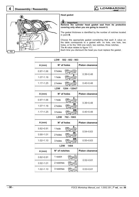 Manuale Officina LGW 523-627 - lombardini service