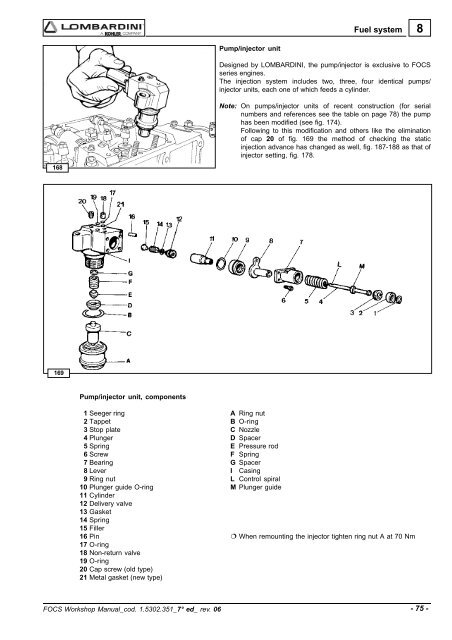 Manuale Officina LGW 523-627 - lombardini service