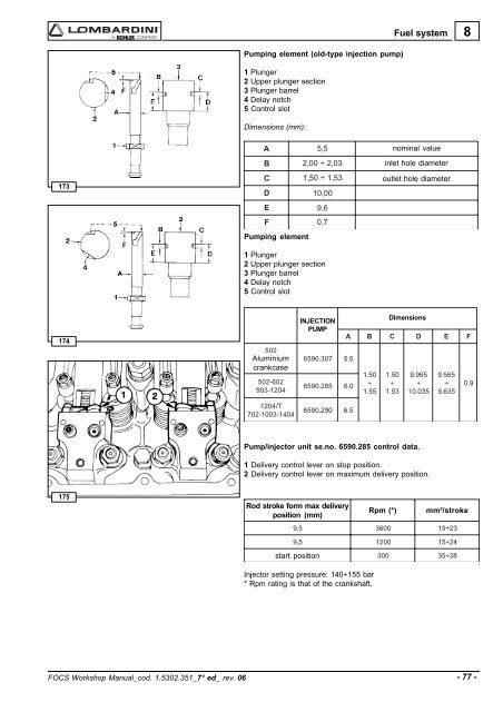 Manuale Officina LGW 523-627 - lombardini service