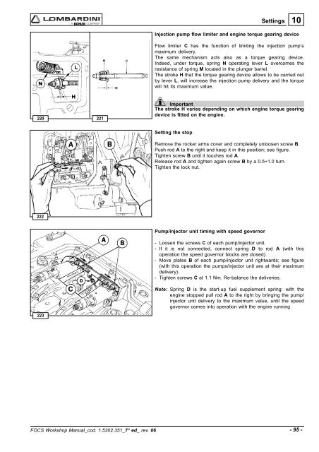 Manuale Officina LGW 523-627 - lombardini service