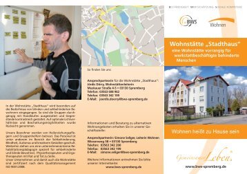 Flyer "Wohnstätte Stadthaus"