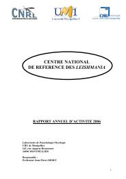 centre national de reference des leishmania - Laboratoire de ...