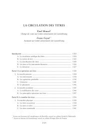 LA CIRCULATION DES TITRES - Elvinger, Hoss & Prussen