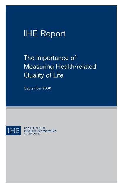 IHE Report - Institute of Health Economics