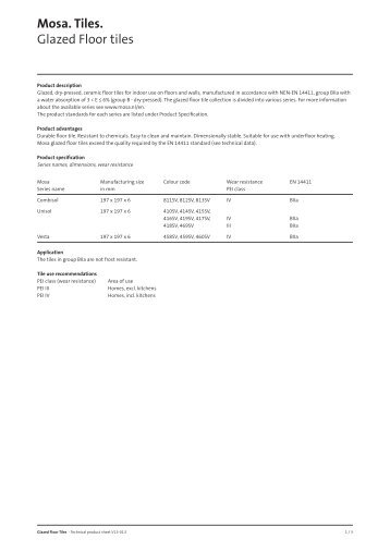 Mosa. Tiles. Glazed Floor tiles