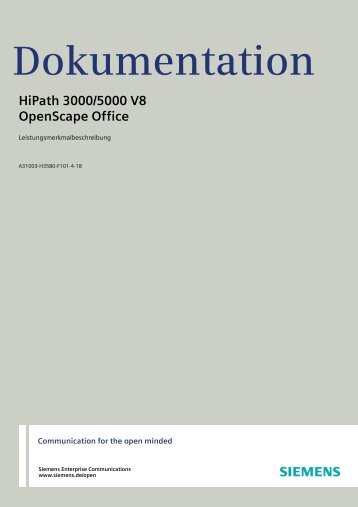 Dokumentation HiPath 3000/5000 V8 OpenScape Office - Cosmotel
