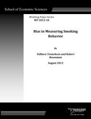 School of Economic Sciences Bias in Measuring Smoking Behavior