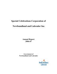 Special Celebrations Corporation of Newfoundland and Labrador Inc.