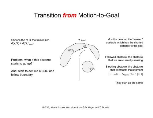 Robotic Motion Planning: Bug Algorithms