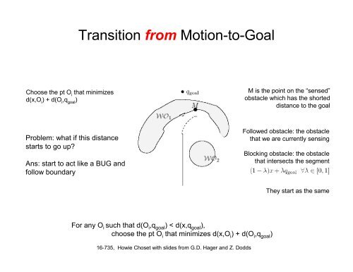 Robotic Motion Planning: Bug Algorithms