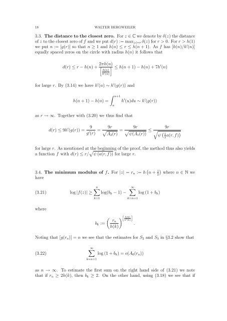 r |f(z) - Christian-Albrechts-Universität zu Kiel