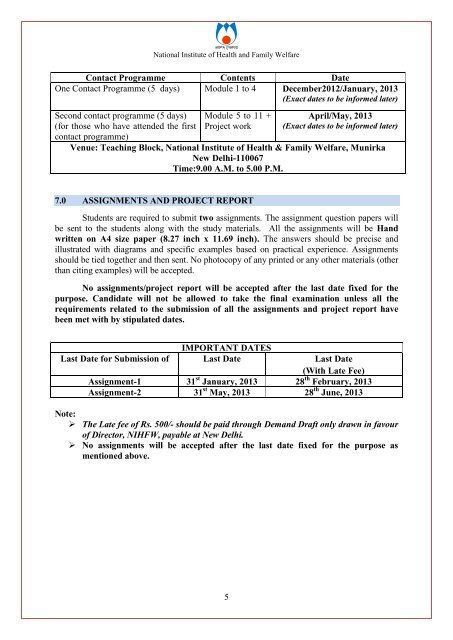 Application for and Prospectus PGDHP - National Rural Health ...