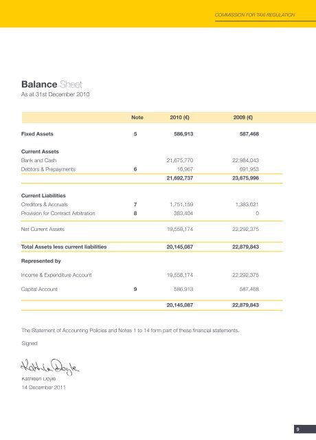 FINAL ACCOUNTS 2010 - National Transport Authority