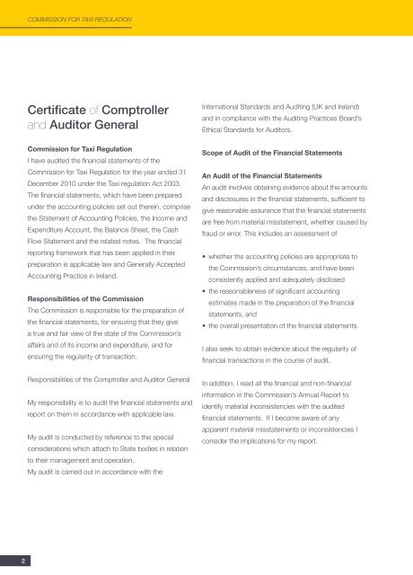 FINAL ACCOUNTS 2010 - National Transport Authority