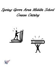 Spring Grove Area Middle School Course Catalog