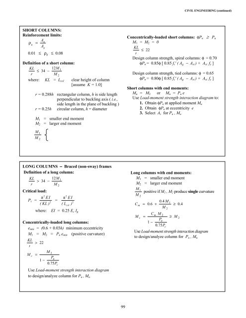 "Civil Engineering" section of the FE Supplied-Reference Handbook ...