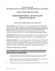 certified public accountant reinstatement - Utah Occupational and ...