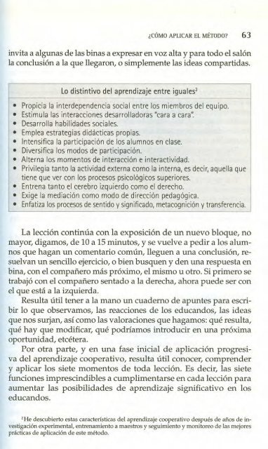 La condición necesaria: el aprendizaje cooperativo - Coordinación ...