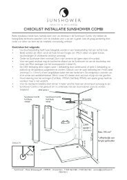 CHECKLIST INSTALLATIE SUNSHOWER COMBI