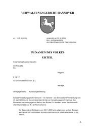 verwaltungsgericht hannover im namen des volkes urteil