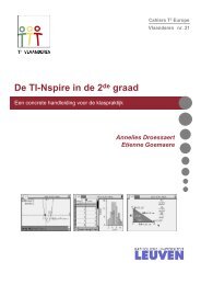 Cahier 21: De TI-Nspire in de tweede graaad. - TÂ³ - Vlaanderen