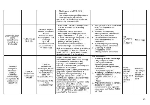 1 Program Operacyjny KapitaÅ Ludzki PoddziaÅanie 8.1.1 ...