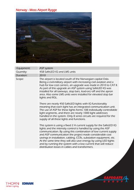 Airfield Lighting Reference List - Safegate