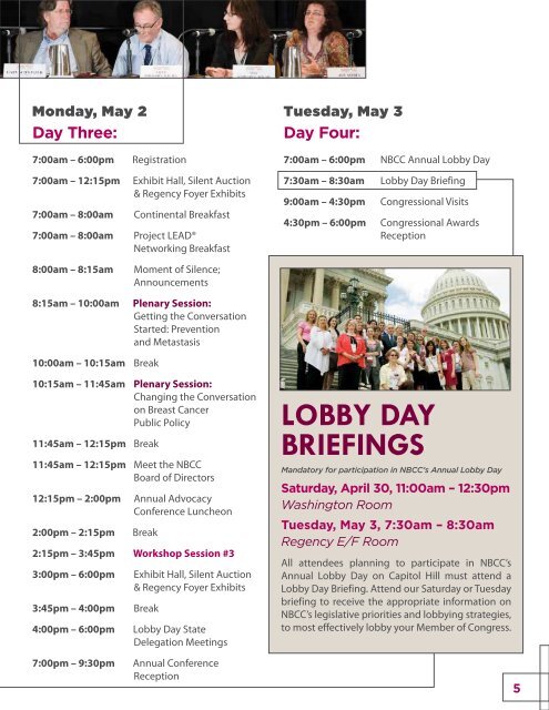 2011 NBCC Conference Program - National Breast Cancer Coalition