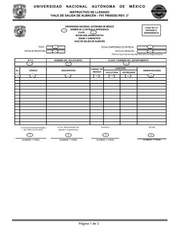 instructivo de llenado - Universidad Nacional Autónoma de México