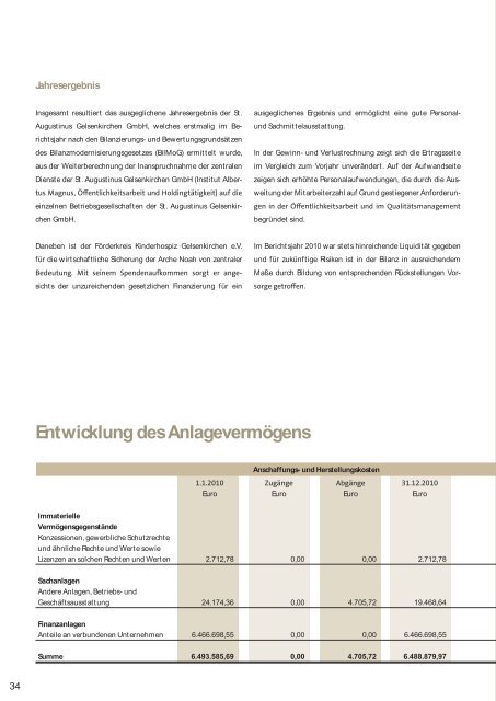 Geschäftsbericht 2010 - Marienhospital Gelsenkirchen GmbH