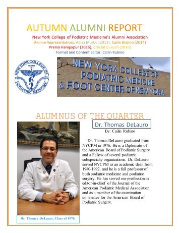 2012 Student Alumni Report - New York College of Podiatric Medicine