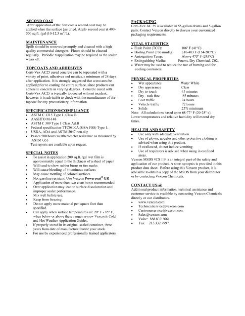 CERTI-VEX AC25 - Vexcon Chemicals