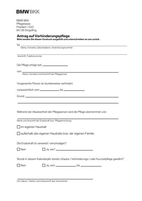 Antrag auf Verhinderungspflege stundenweise.pdf - BMW BKK
