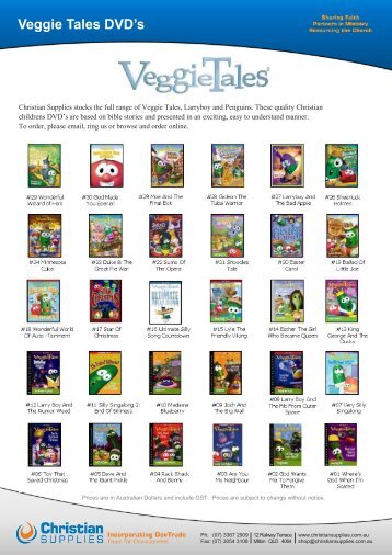 Veggie Tales DVD's - Christian Supplies