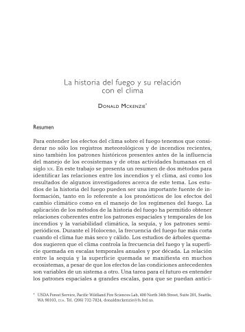 La historia del fuego y su relaciÃ³n con el clima. Donald MCkenzie