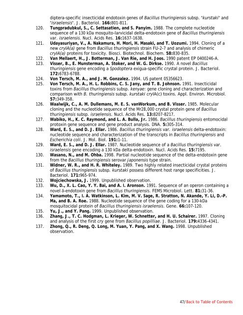 Bacillus Genetic Stock Center Catalog of Strains Seventh Edition ...