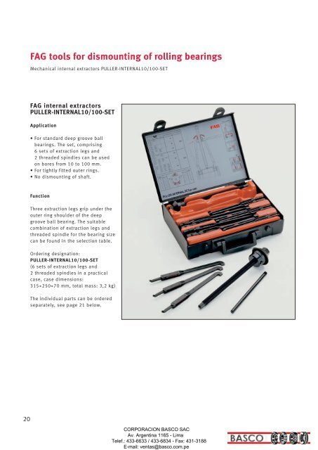 FAG tools for mechanical mounting and dismounting of rolling ...
