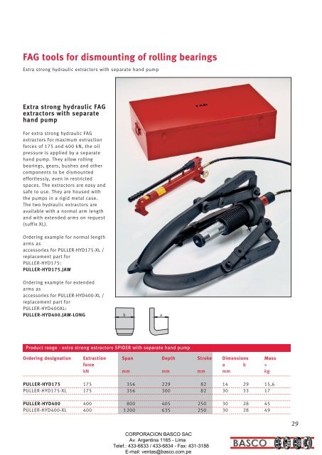 FAG tools for mechanical mounting and dismounting of rolling ...