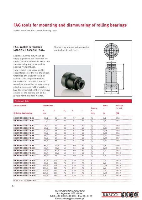 FAG tools for mechanical mounting and dismounting of rolling ...