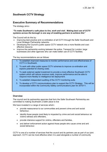 Southwark CCTV Strategy , item 8. PDF 110 KB - Southwark Council