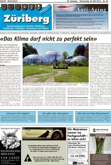 Â«Das Klima darf nicht zu perfekt seinÂ» - Lokalinfo AG