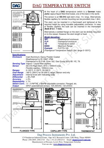 DAG DAG TEMPERATURE SWITCH