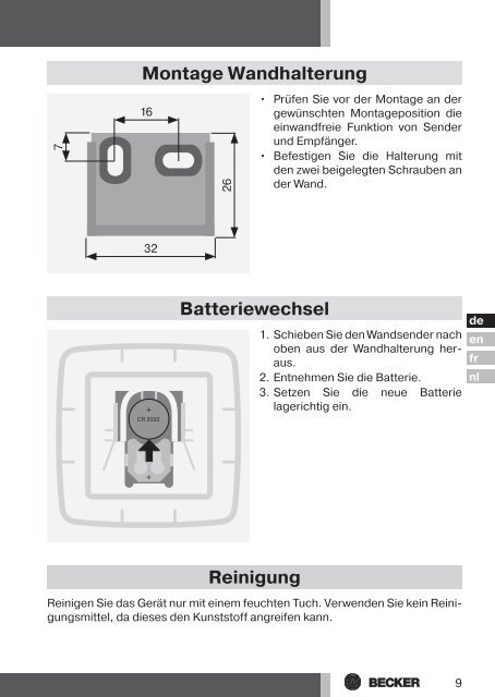 Becker Centronic MemoControl MC511 Anleitung - auf enobi.de