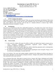 Introduction to Logic (PHI 103, Sec. 2) - Gvsu