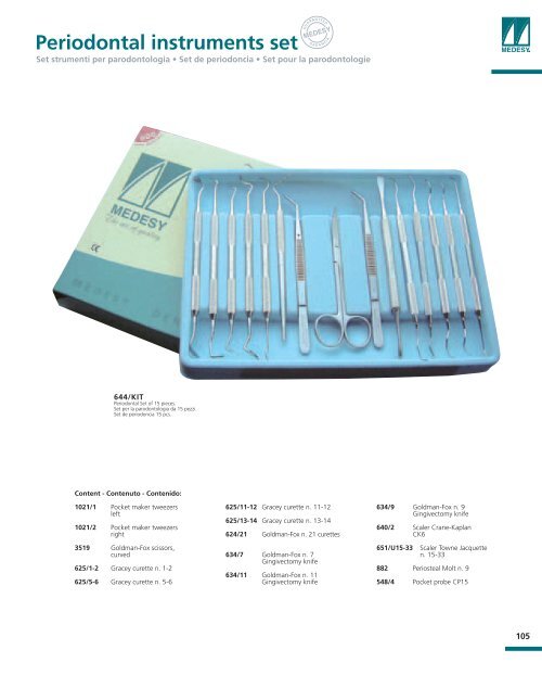 Stainless steel instruments with hollow light ... - Janouch Dental